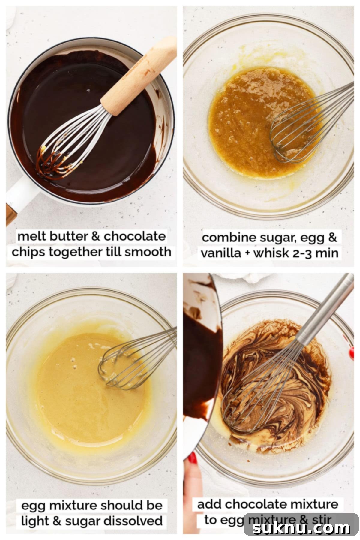 making gluten-free brownie batter step by step