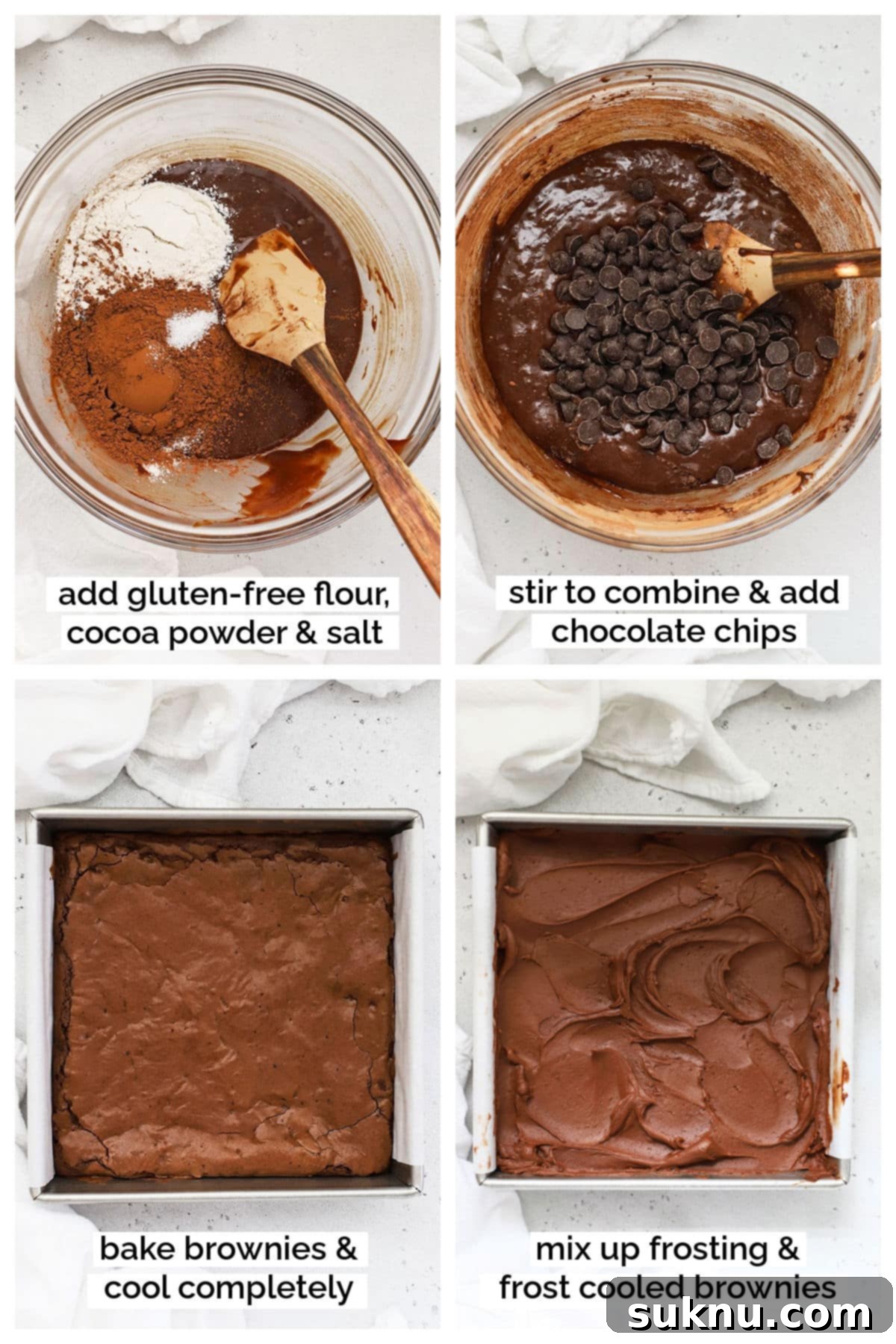 making frosted gluten-free brownies step by step