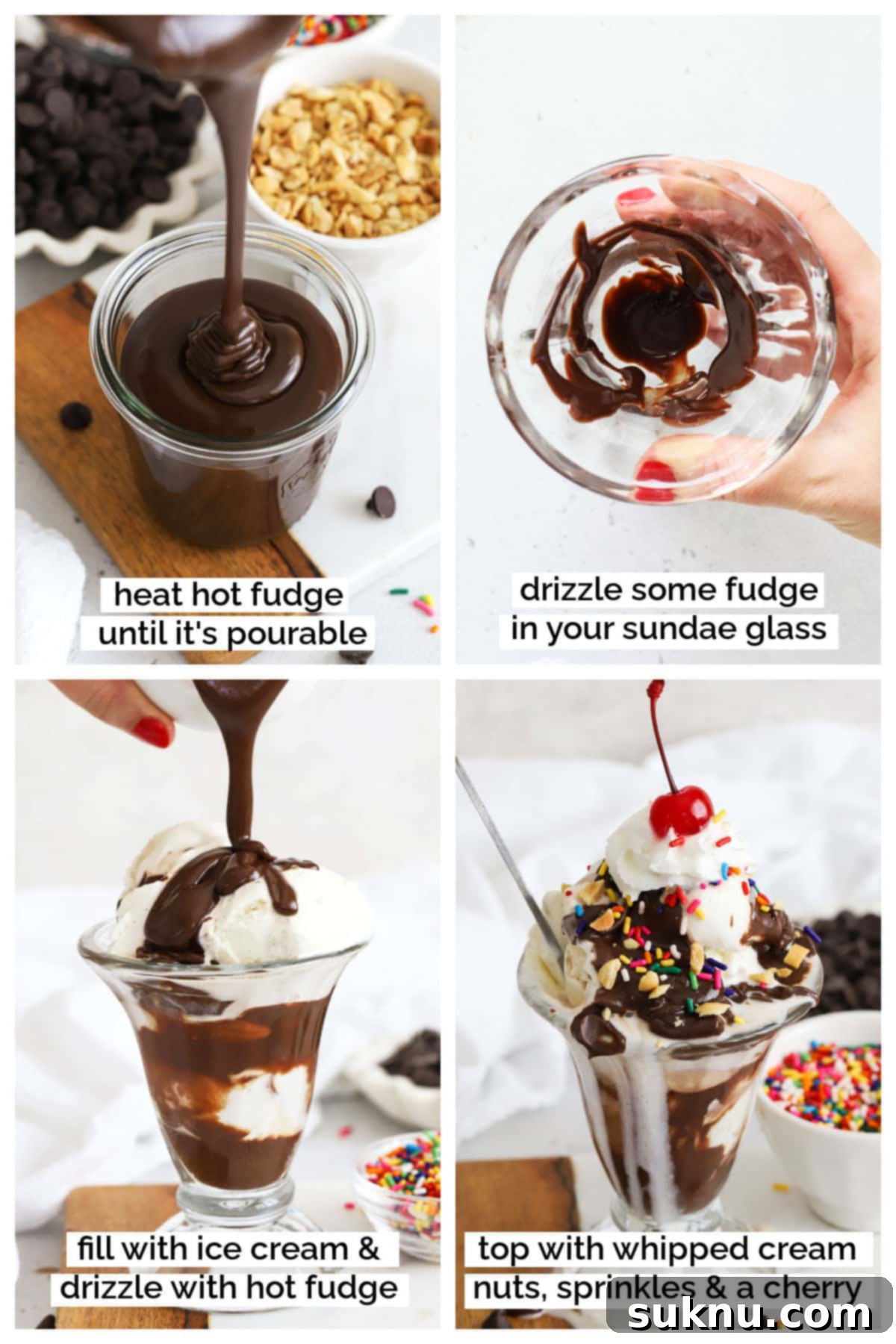 Decadent Hot Fudge Sundae 4 making a hot fudge sundae step by step