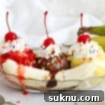 old fashioned banana split in a glass banana split ice cream dish