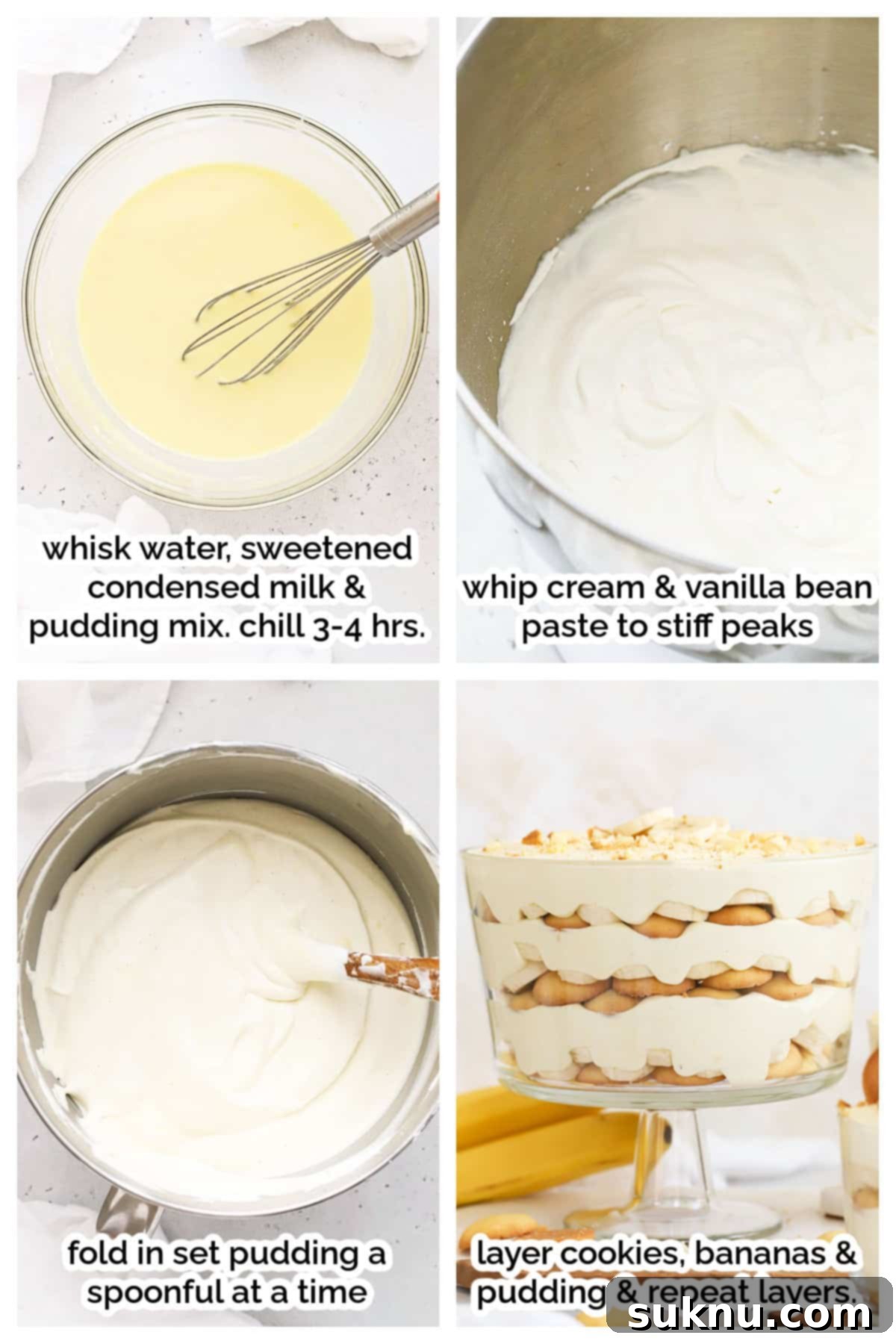 making gluten-free banana pudding step by step