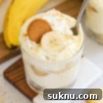 gluten-free banana pudding in a small glass bowl