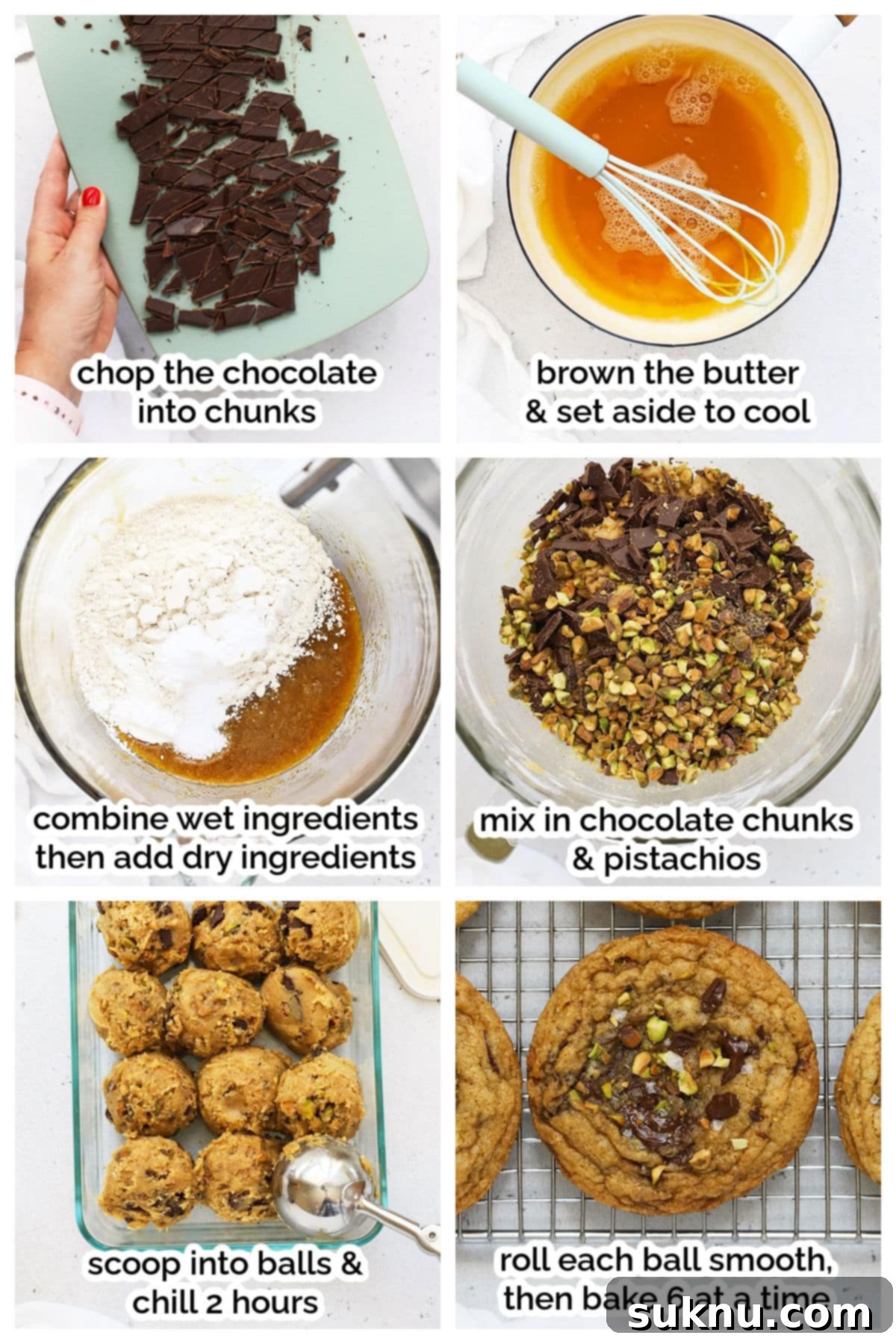 Pistachio Chocolate Chunk Gluten-Free Cookie Delights 4 making gluten-free chocolate chunk pistachio cookies, step by step