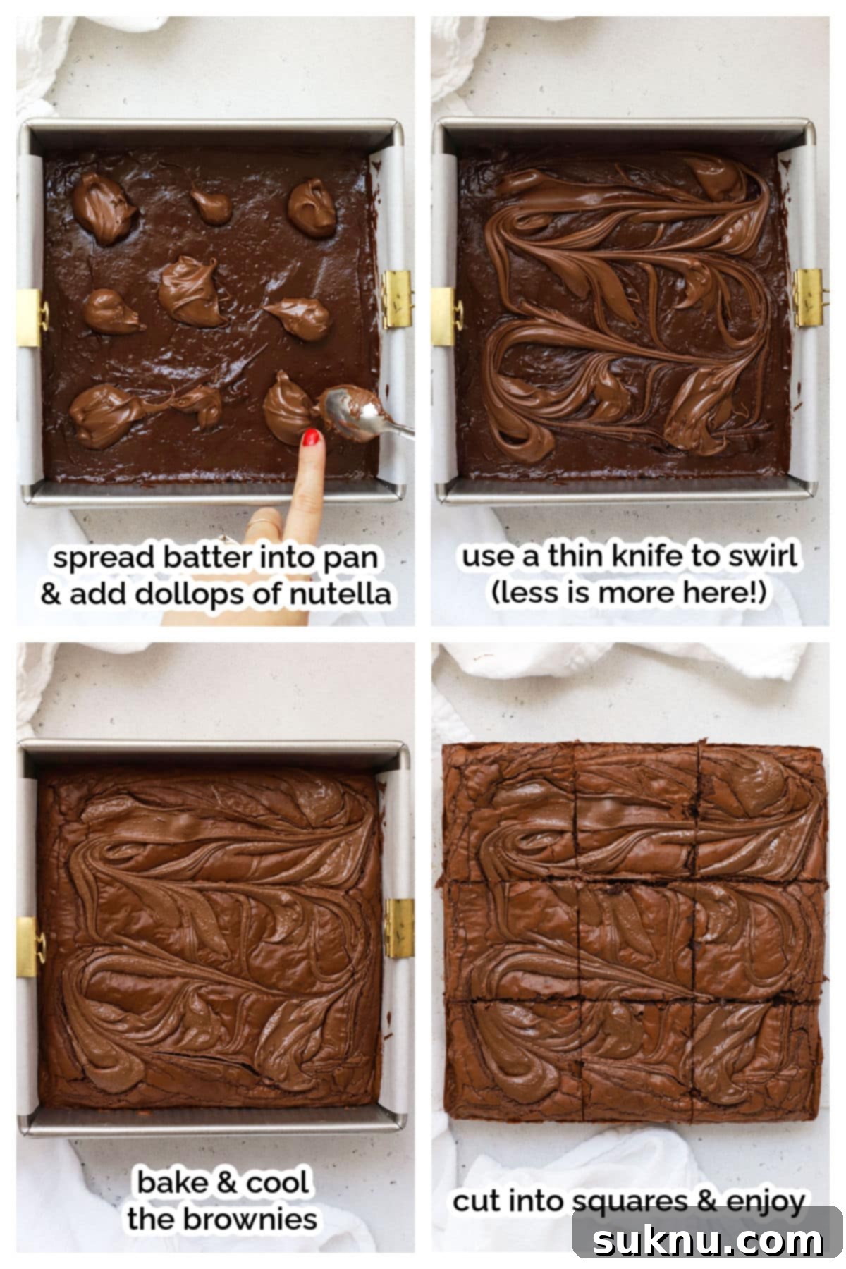 Swirling creamy Nutella into thick gluten-free brownie batter for an irresistible top