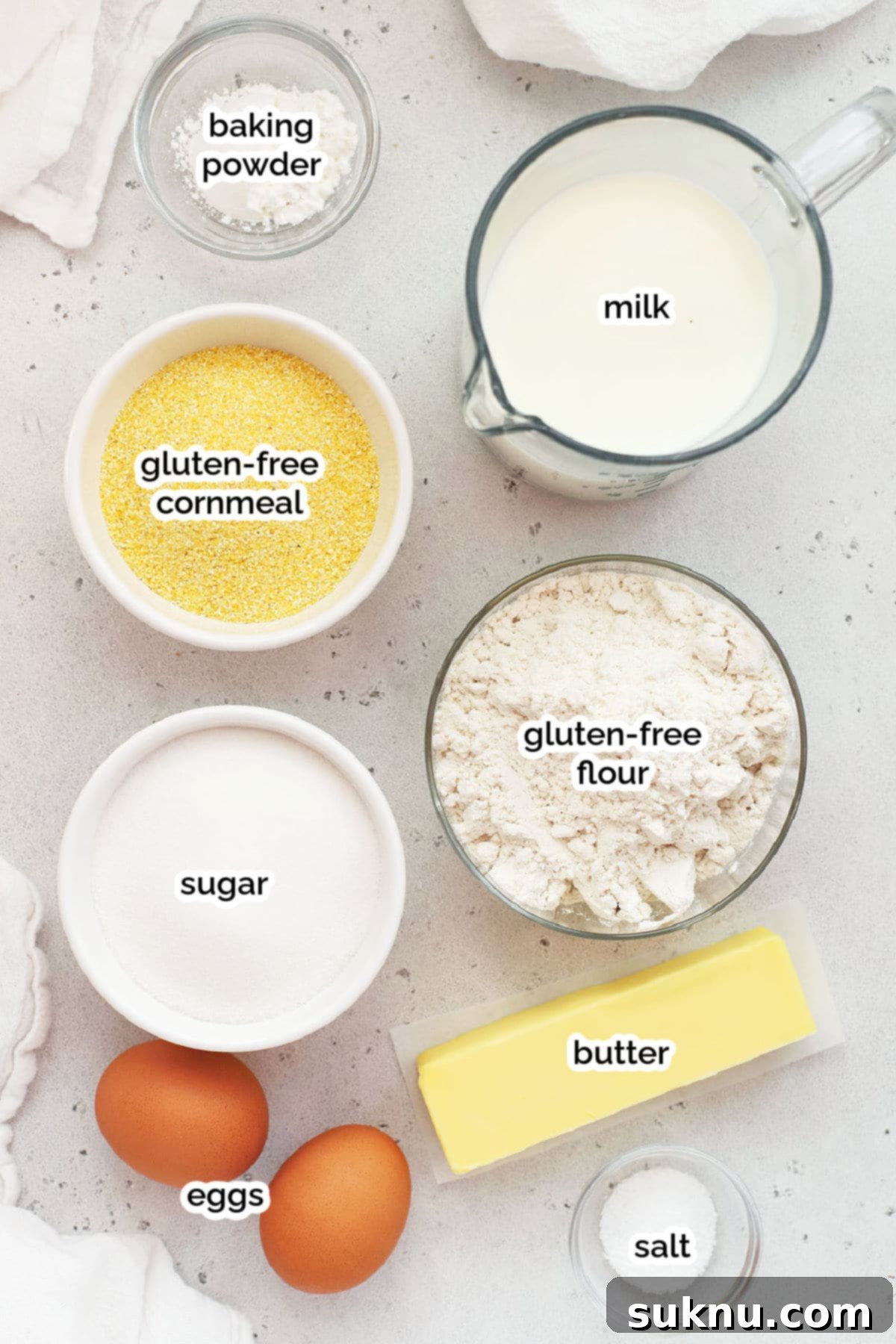 ingredients for gluten-free corn muffins