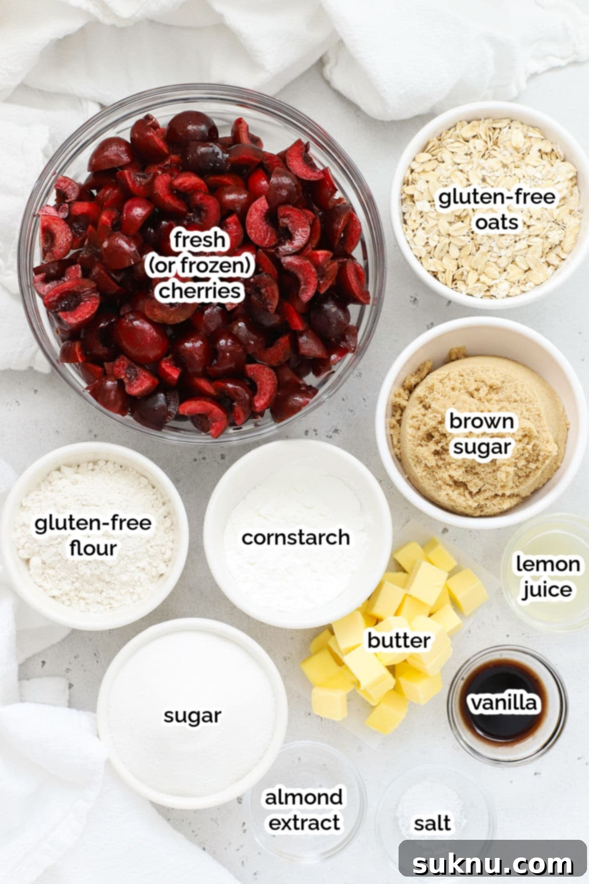 Luscious Gluten-Free Cherry Crisp 3 ingredients for gluten-free cherry crisp