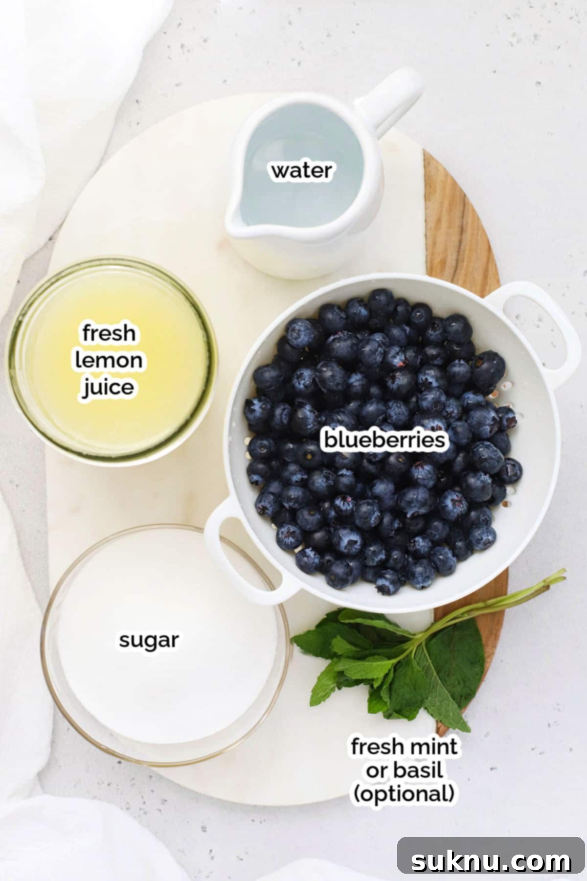 ingredients for blueberry lemonade