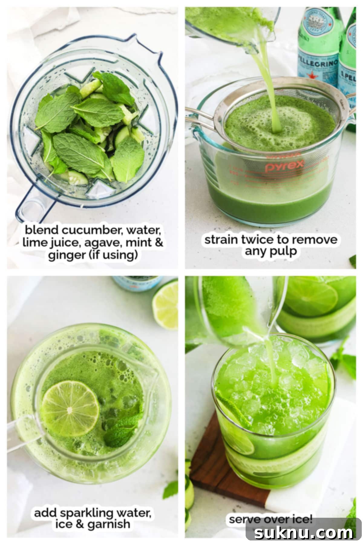Crisp Cucumber Refreshment 4 Making cucumber agua fresca step by step