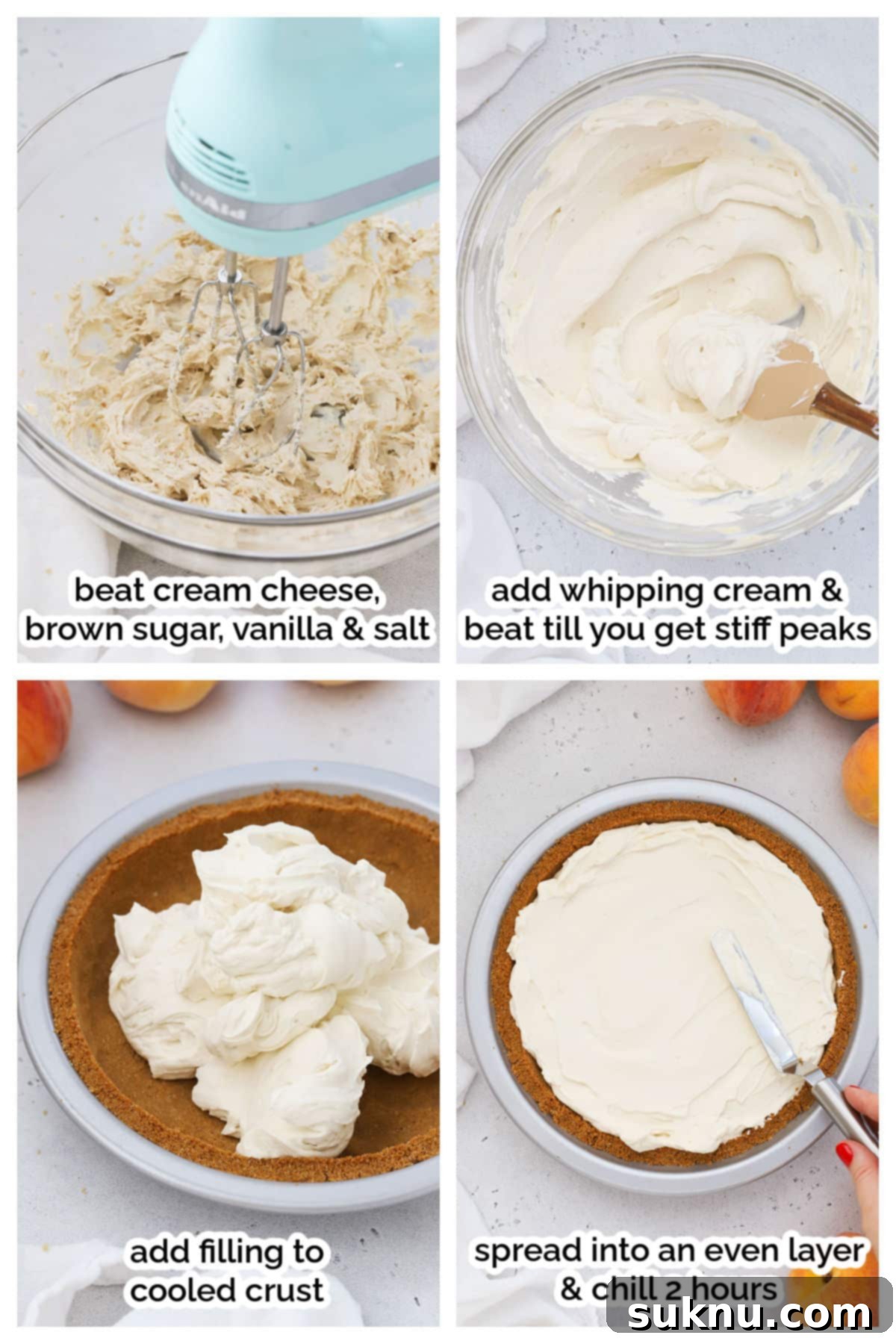 making whipped filling for peaches and cream pie