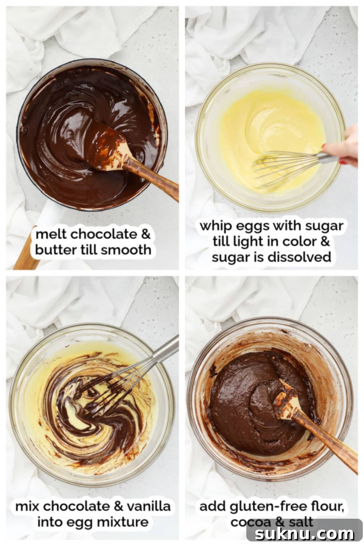 Making gluten-free brownie batter, step by step