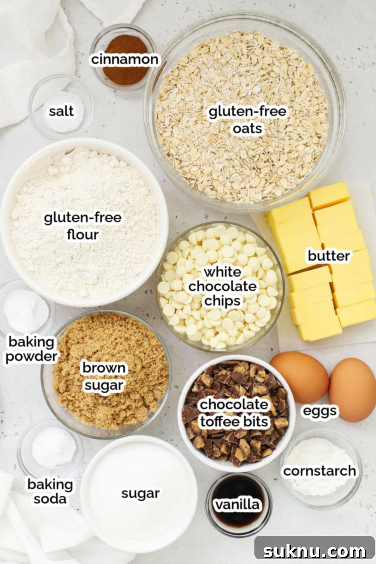 Comforting Gluten-Free Cinnamon White Chocolate Oatmeal Delights 4 ingredients for gluten-free white chocolate chip toffee oatmeal cookies