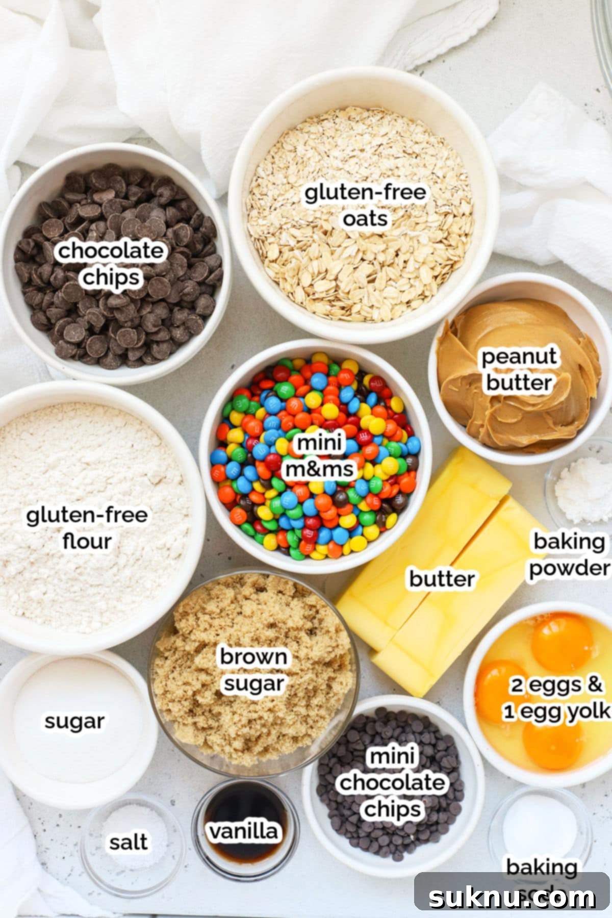 Gluten-Free Kitchen Sink Cookie Bars 4 Ingredients for monster cookie bars