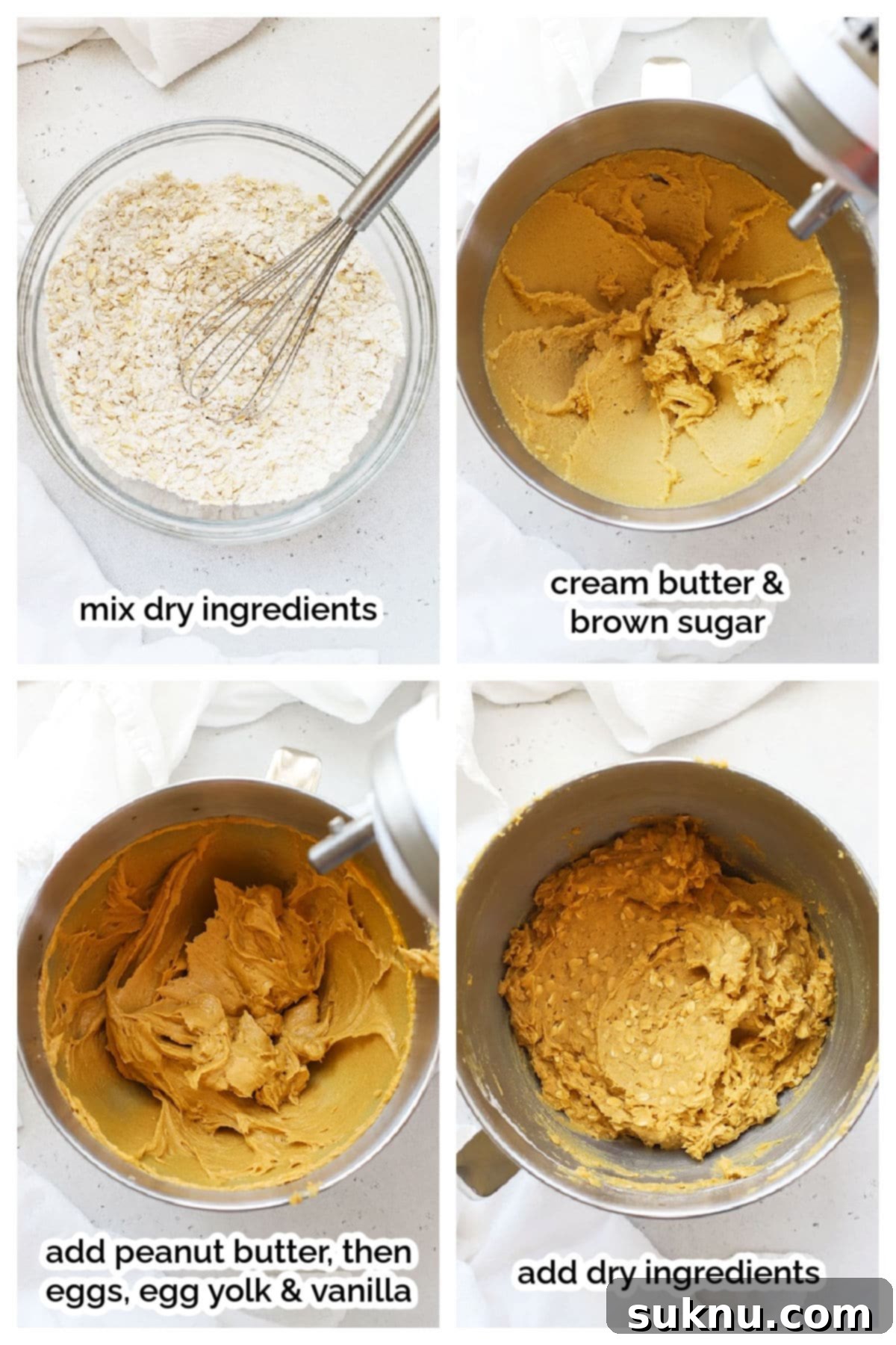 Gluten-Free Kitchen Sink Cookie Bars 5 Making gluten-free monster cookie dough, step by step