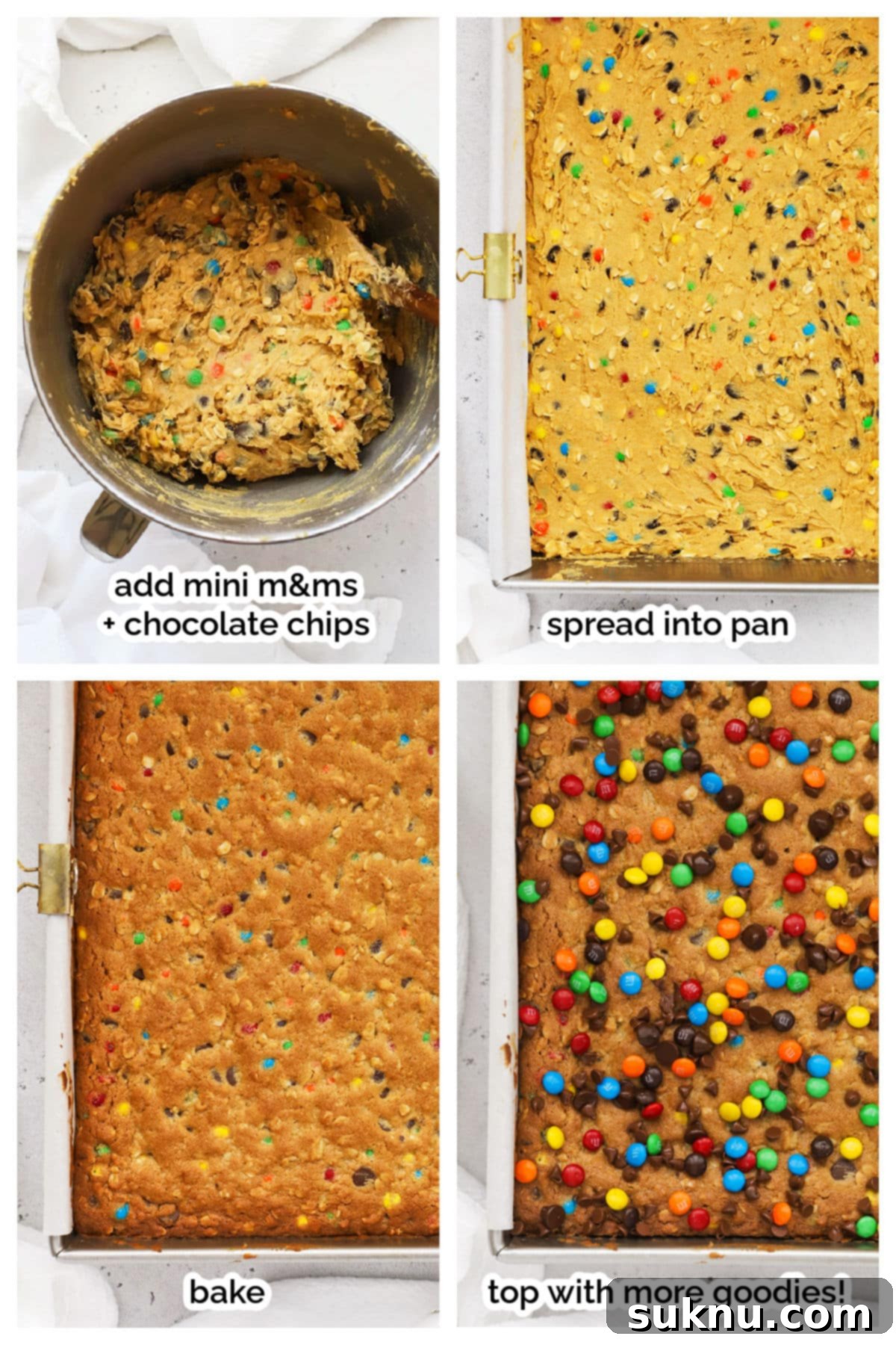 Gluten-Free Kitchen Sink Cookie Bars 6 Making gluten-free Monster Cookie Bars, Step by Step