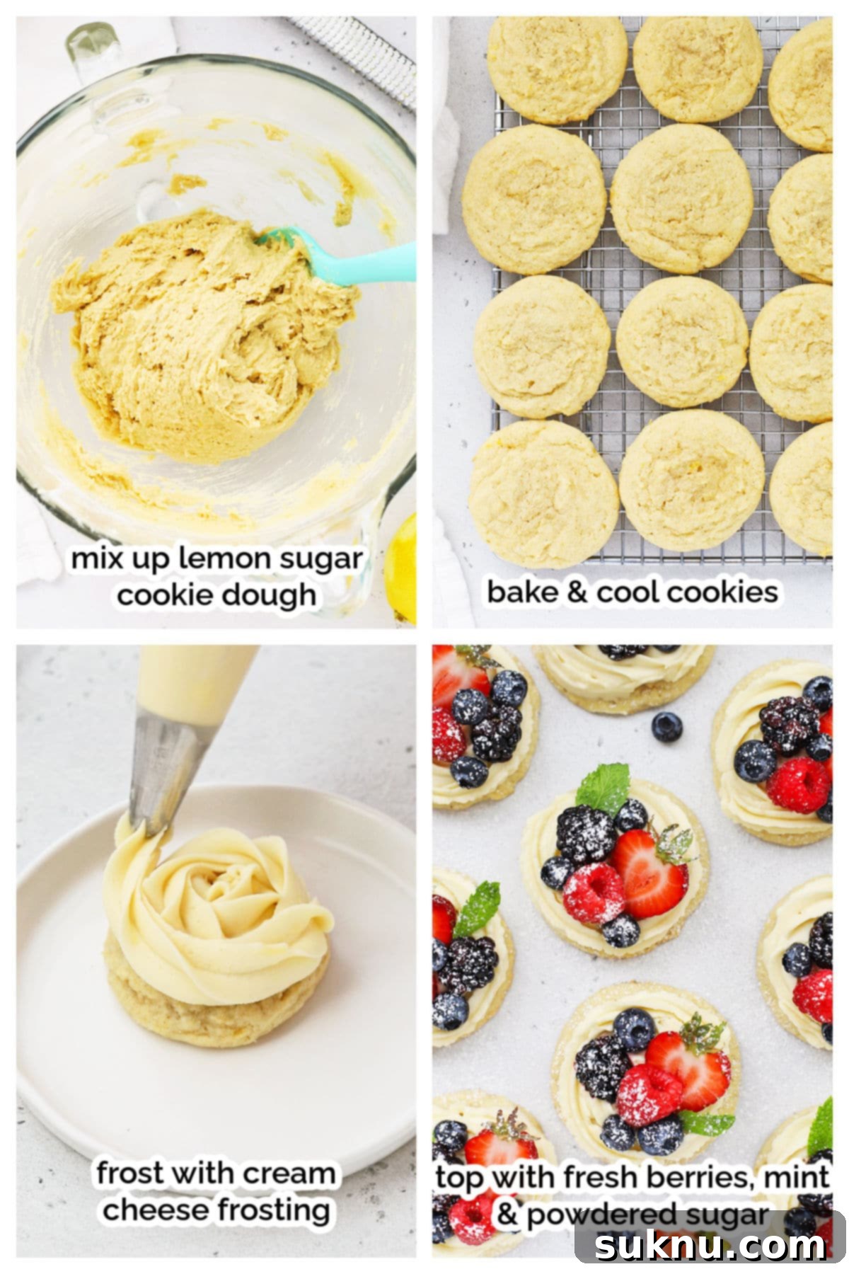 making fruit pizza cookies step by step