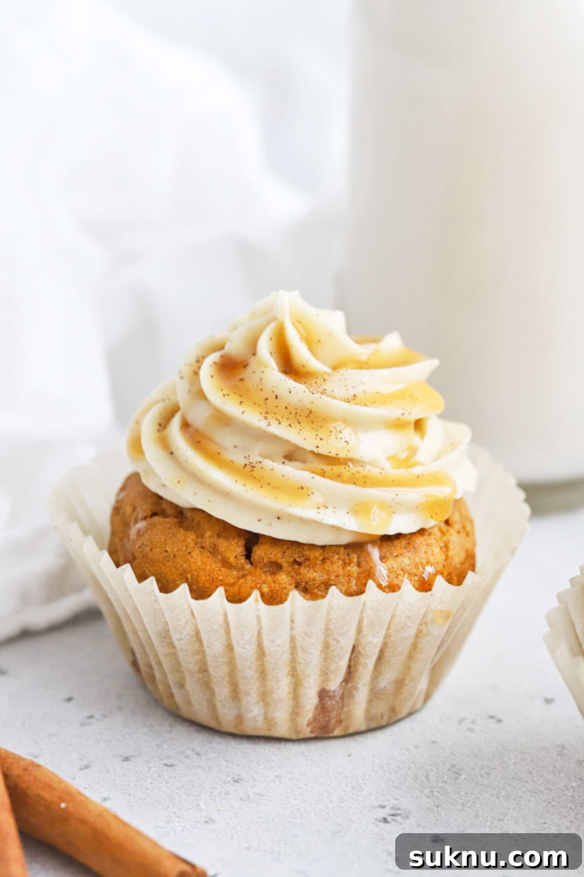 Cozy Gluten-Free Pumpkin Spice Cupcakes 5 Gluten-Free Pumpkin Cupcakes with Cinnamon Cream Cheese Frosting and Caramel