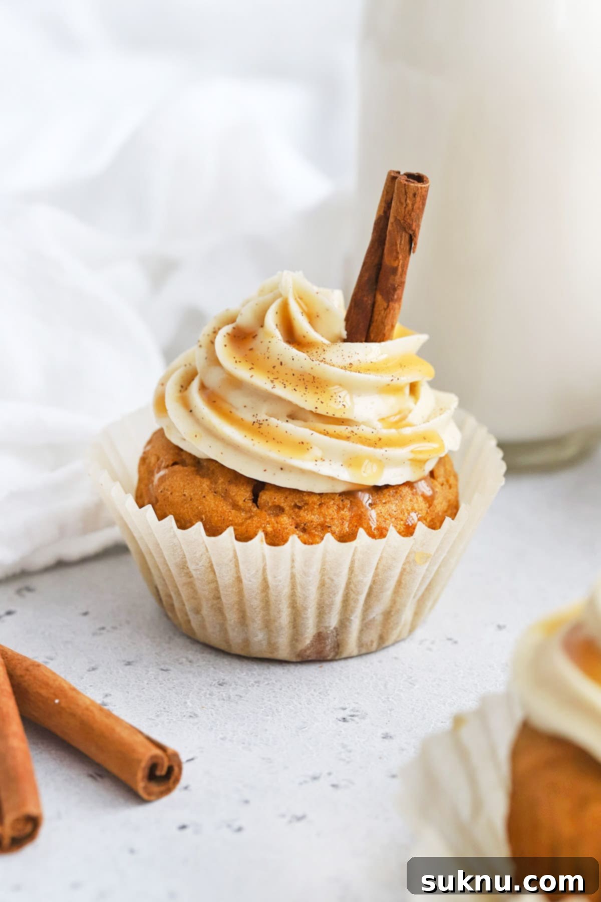 Cozy Gluten-Free Pumpkin Spice Cupcakes 7 Gluten-Free Pumpkin Cupcakes with Cinnamon Cream Cheese Frosting and Caramel