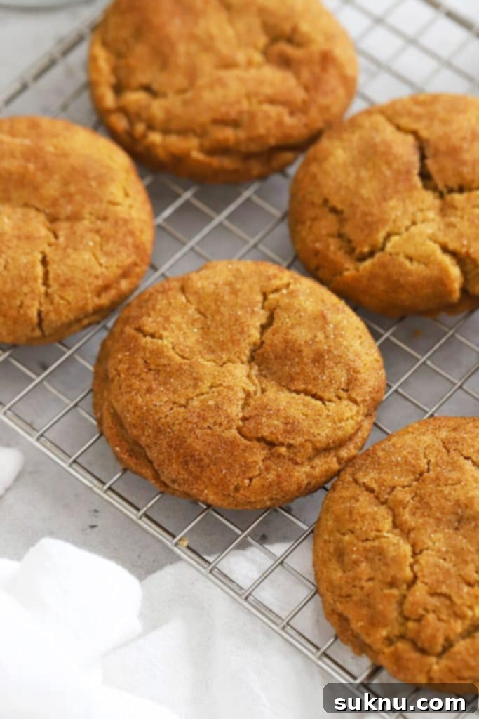Cozy Gluten-Free Pumpkin Spice Cupcakes 10 Gluten-free pumpkin snickerdoodles cooling on a wire rack