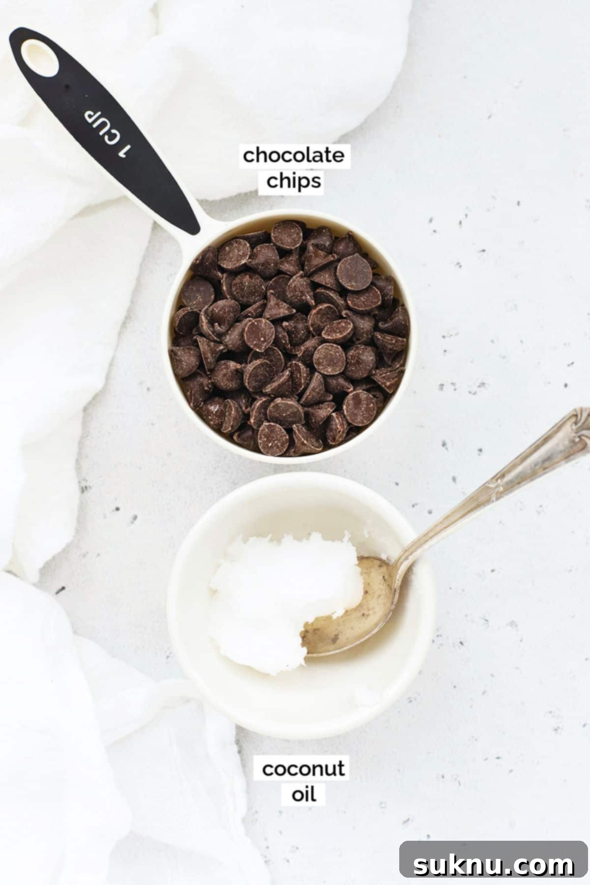 Transform Your Ice Cream: 2-Ingredient Magic Chocolate Shell 3 Two ingredients for homemade magic chocolate shell: chocolate chips and coconut oil