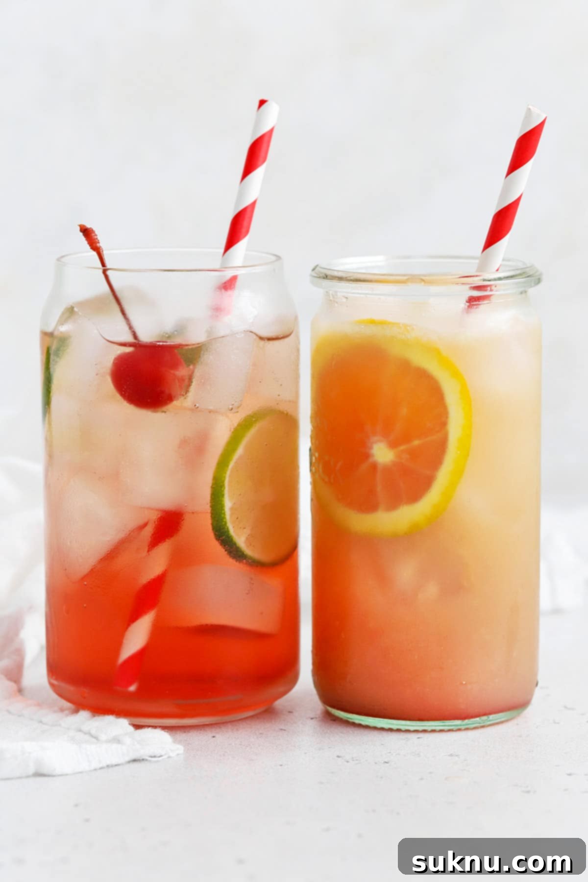 Easy Homemade Grenadine Three Ingredients 9 Two mocktails made with grenadine - a Shirley Temple and sweetheart sunrise