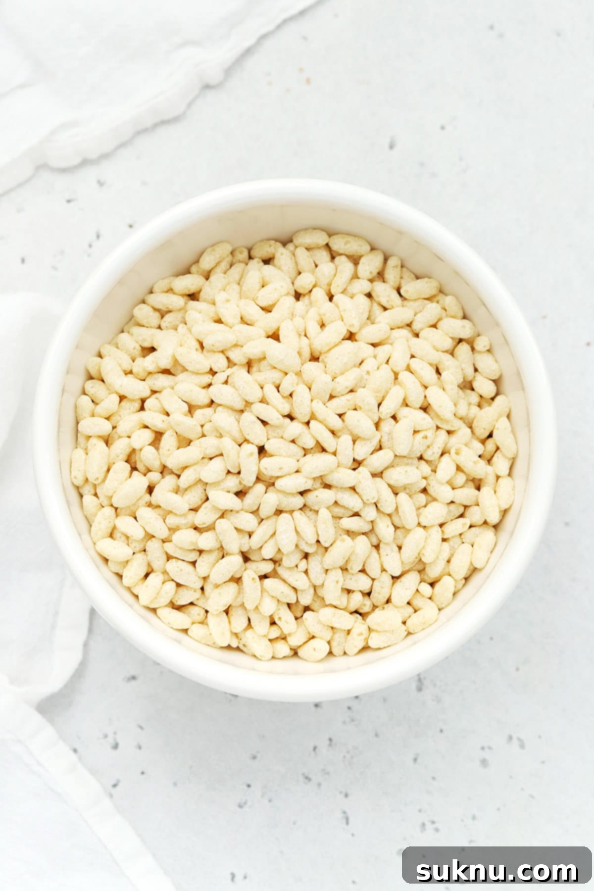 Overhead view of one degree gluten-free crisp rice cereal