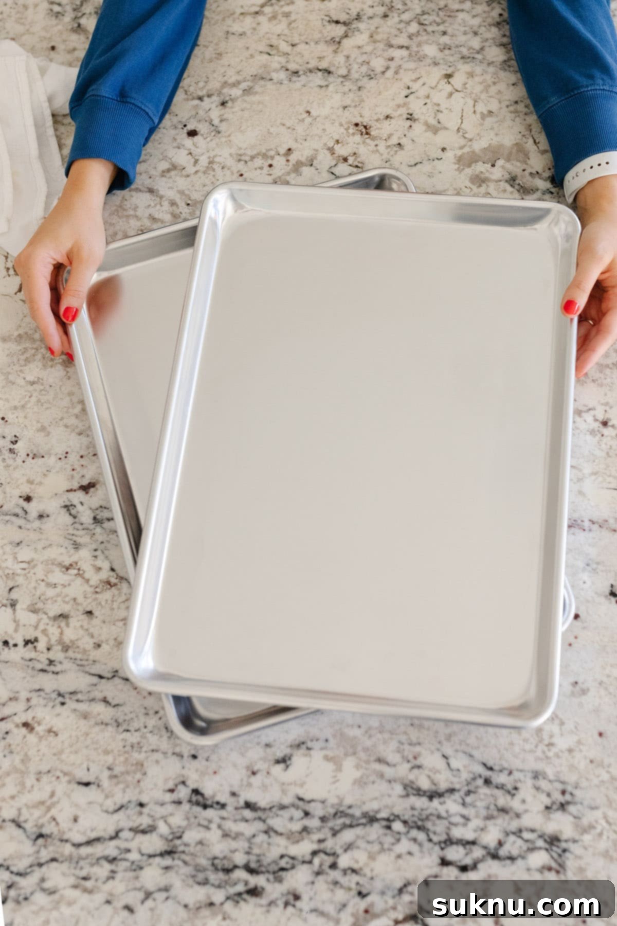 Light-colored sheet pans for baking cookies