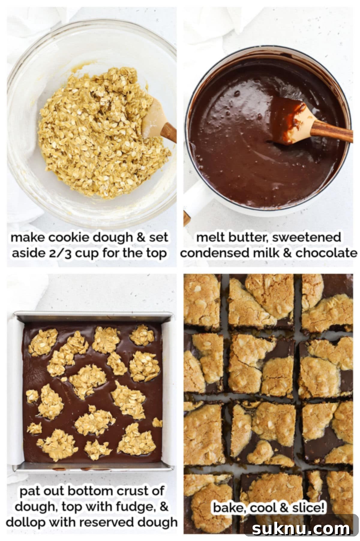 Decadent Gluten-Free Oatmeal Fudge Bars 4 Step-by-step photos of making gluten-free oatmeal fudge bars