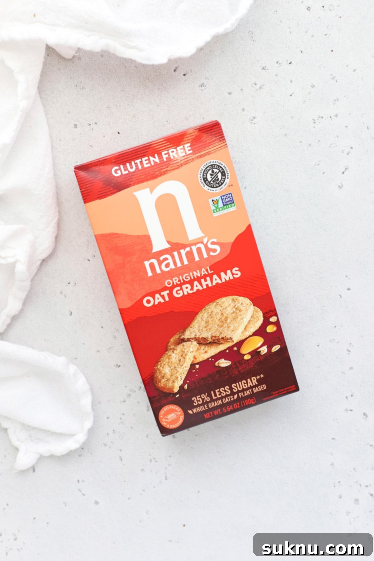 Nairn's gluten-free oat grahams on a white background