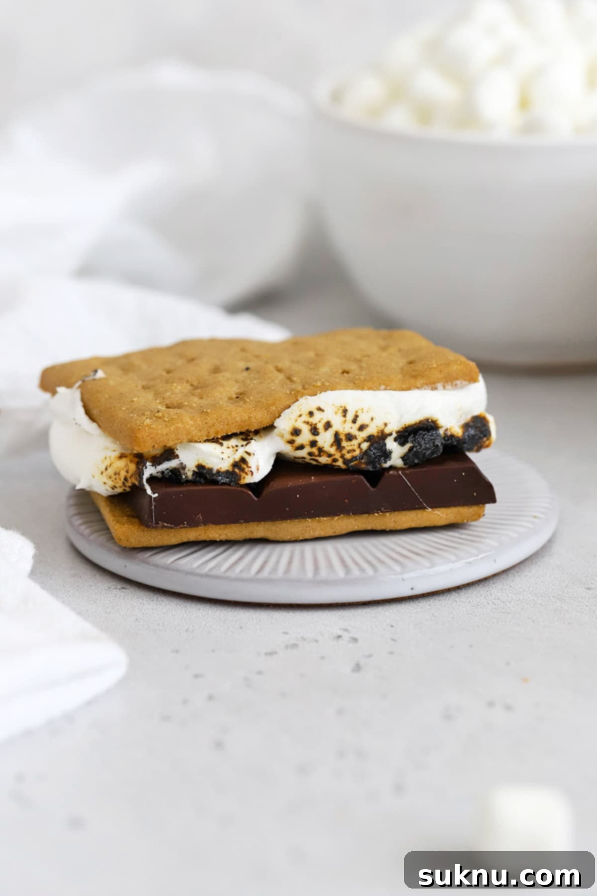 Front view of gluten-free s'mores