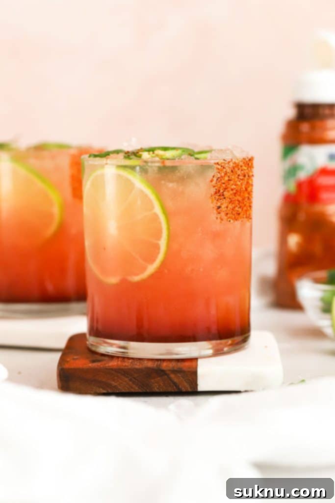 pink guava mocktails with lime slices