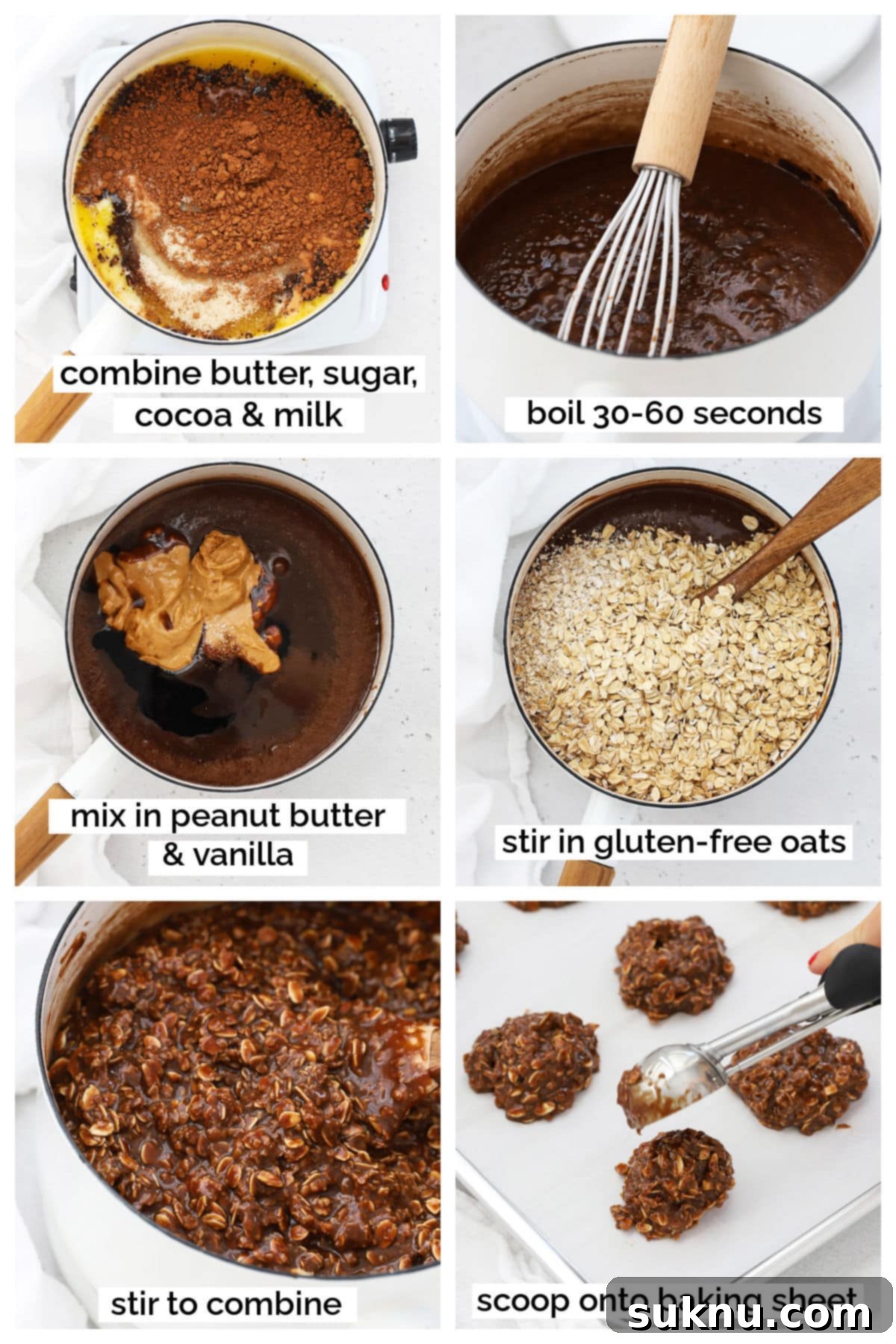 Making gluten-free no-bake cookies step by step