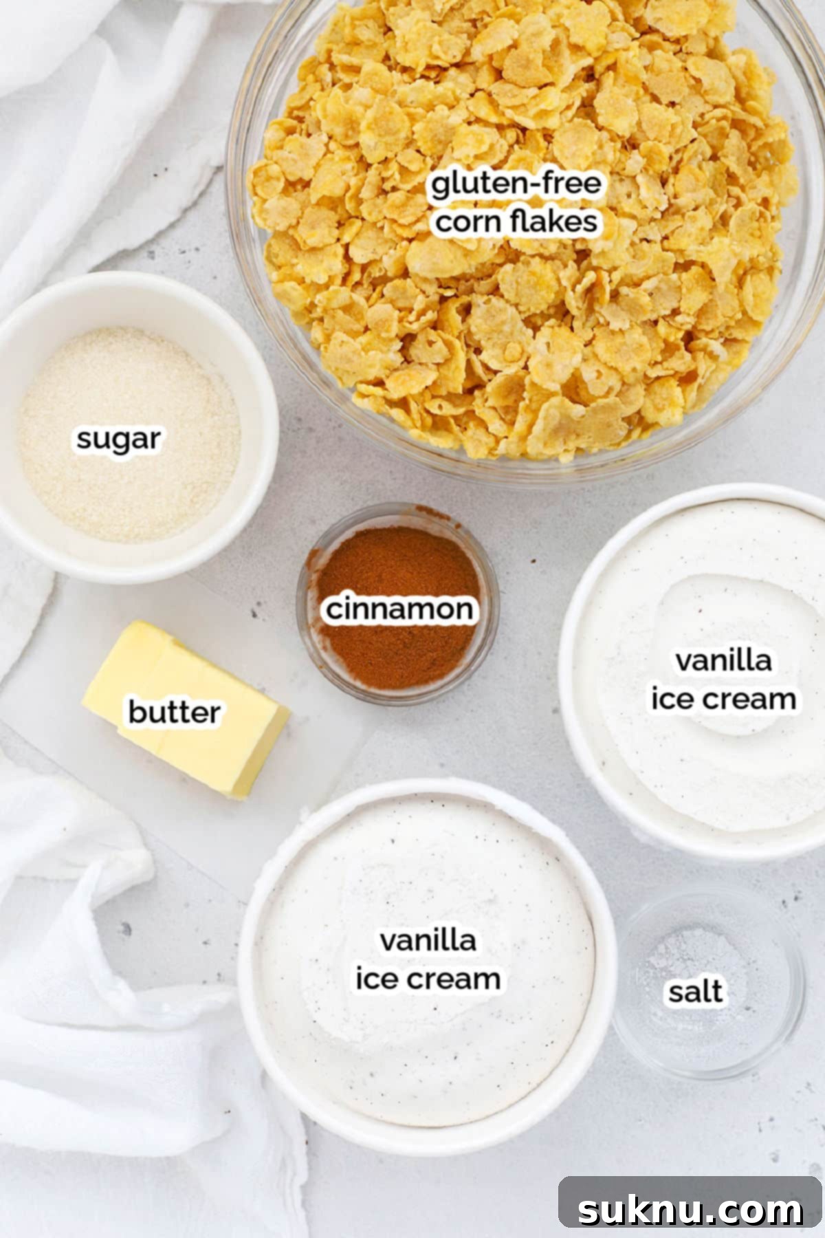 ingredients for gluten-free fried ice cream