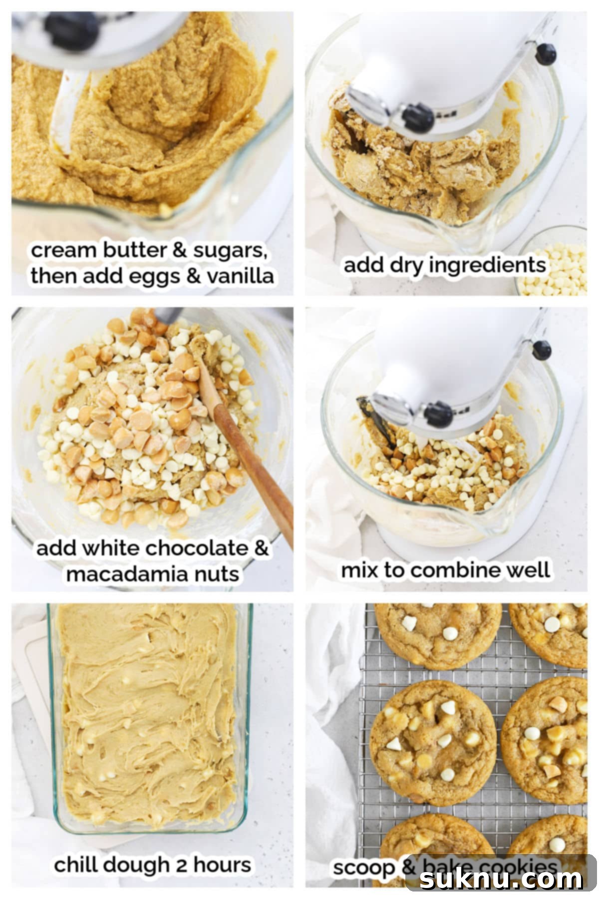 making gluten-free macadamia cookies step by step