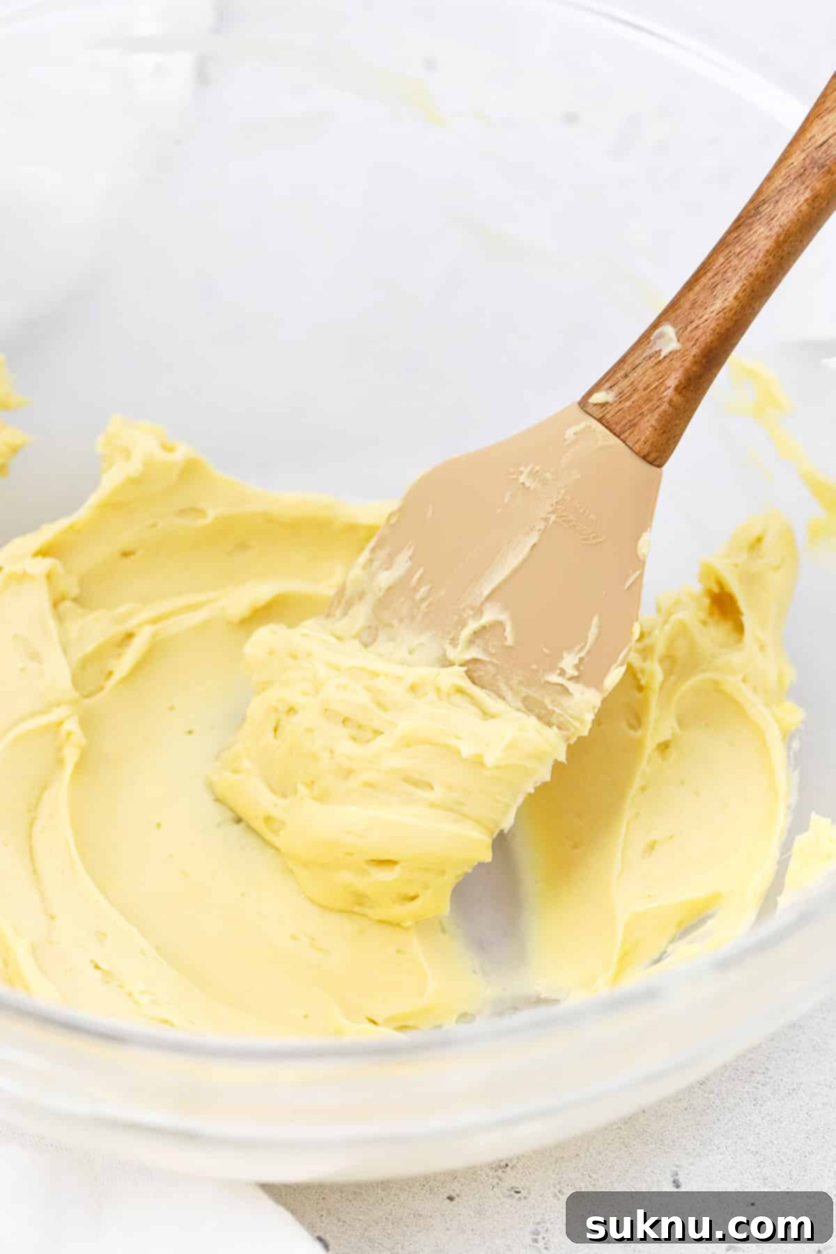 Fluffy Honey Butter Made in Minutes 7 Close-up of fluffy whipped honey butter in a bowl