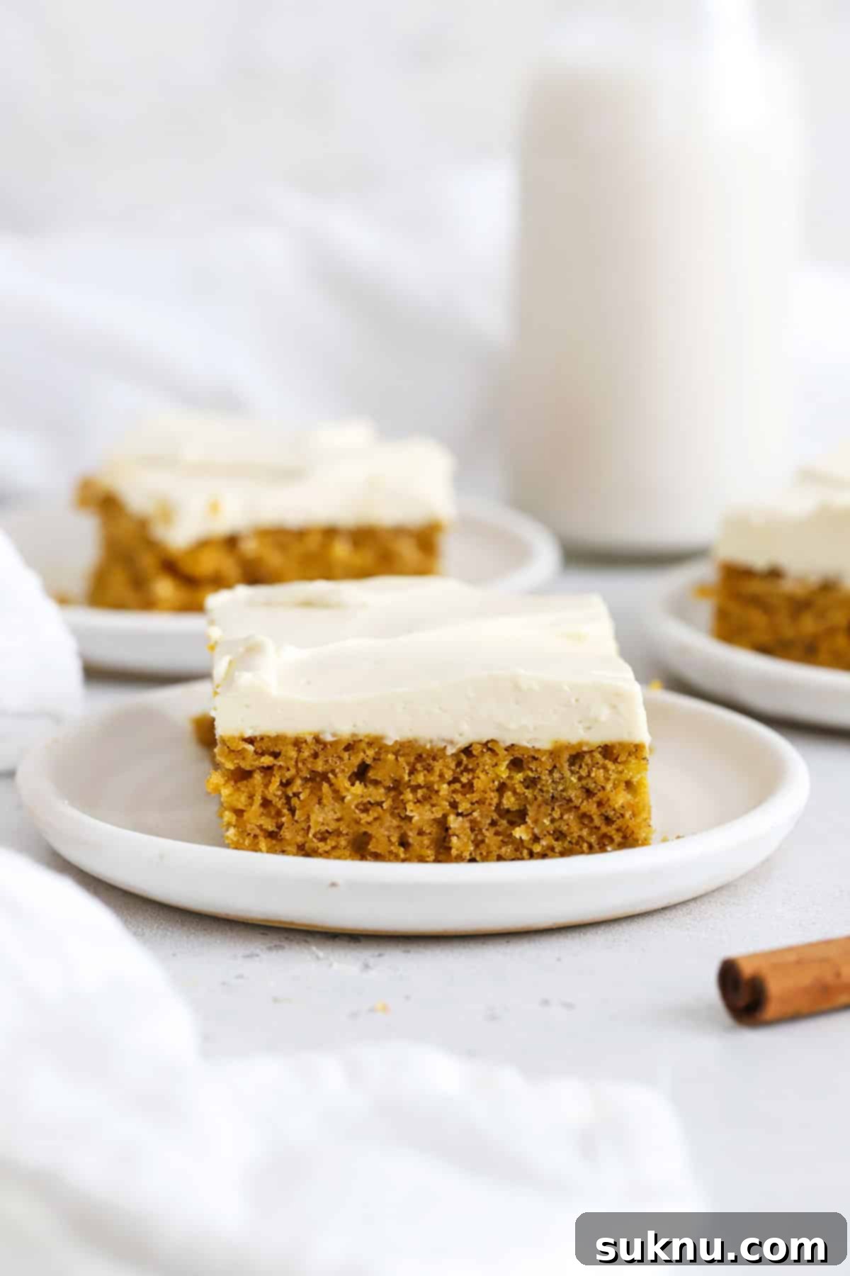 Gluten-free pumpkin bars cut into squares