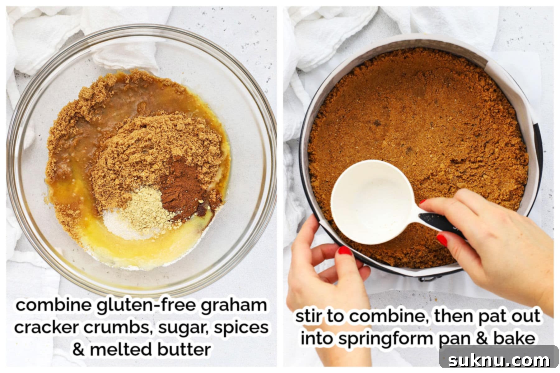 making gluten-free ginger cheesecake crust for pumpkin cheesecake