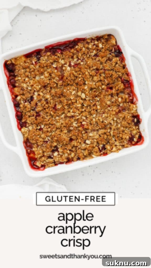Sparkling Sugared Cranberries 14 pan of bubbling gluten-free apple cranberry crisp