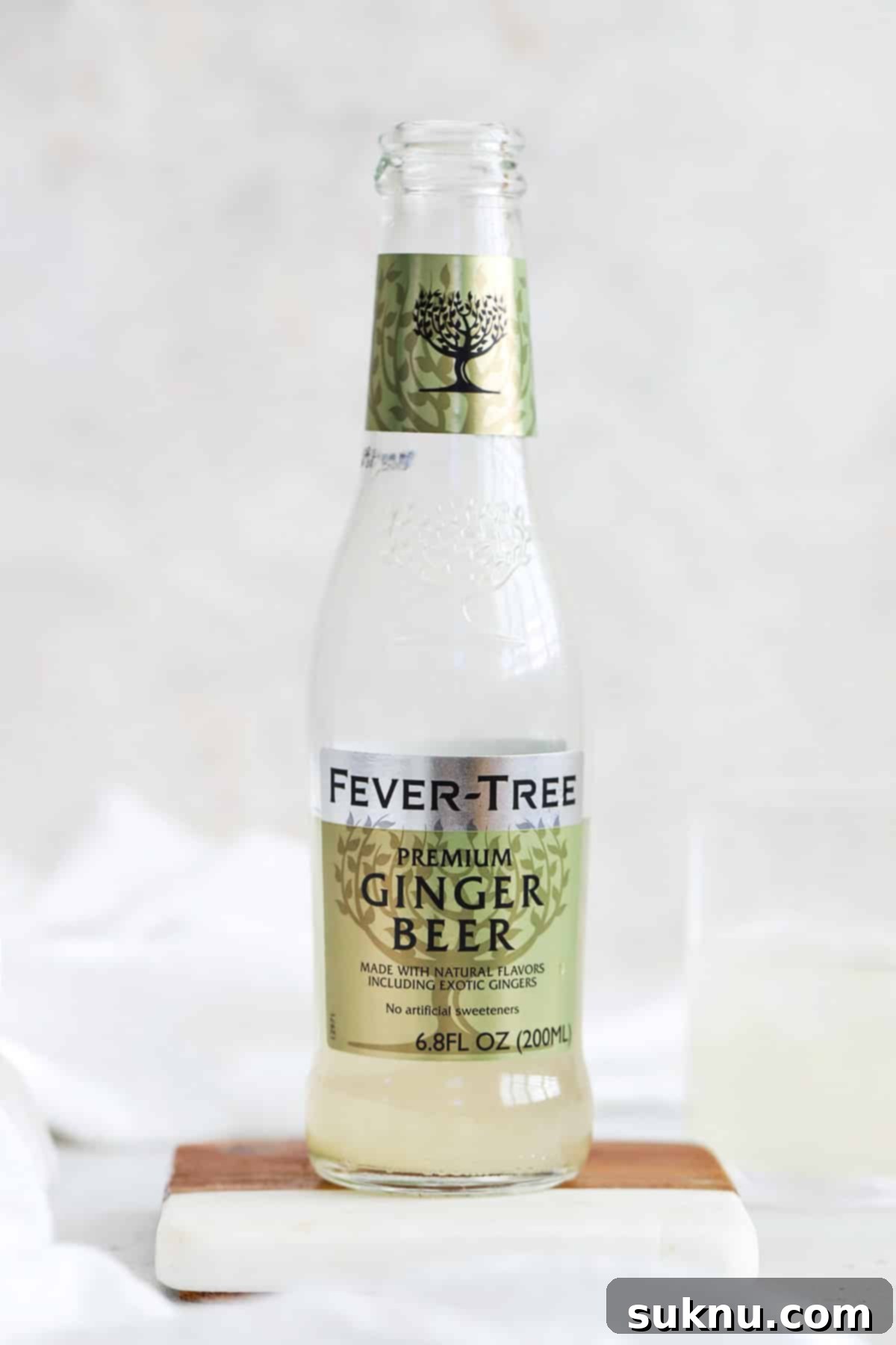 front view of a bottle of fever tree ginger beer