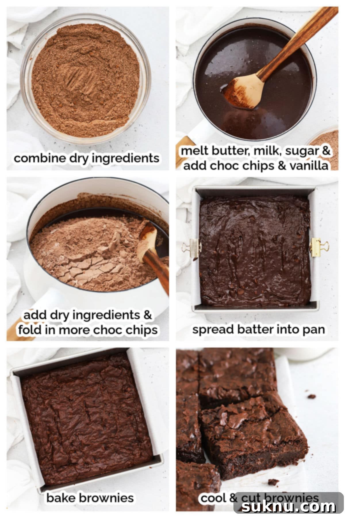 Decadent Fudgy Gluten-Free Vegan Brownies 4 Step-by-step process of making gluten-free vegan brownies