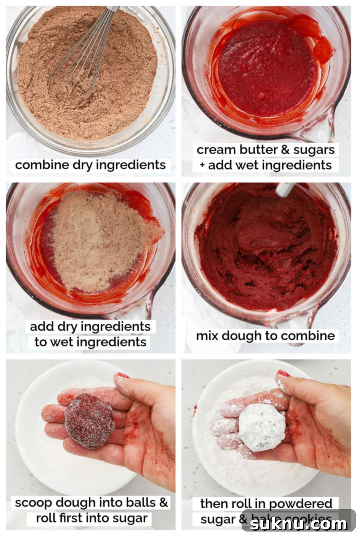 Irresistible Gluten-Free Red Velvet Crinkle Cookies 4 making gluten-free red velvet crinkle cookie step by step