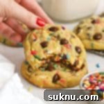Ultimate Gluten-Free Confetti Chip Cookies 10 Setting down a gluten-free sprinkle chocolate chip cookie