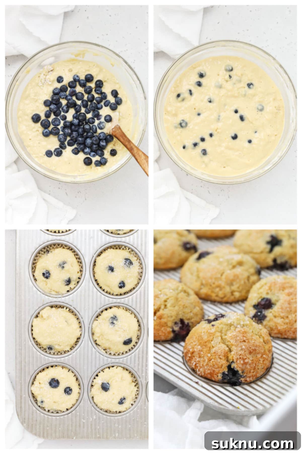 Making gluten-free blueberry muffins step by step