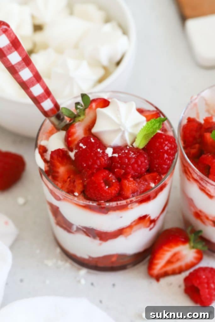 Gluten Free Strawberry Crumble 8 Gluten-free strawberry eton mess in a glass