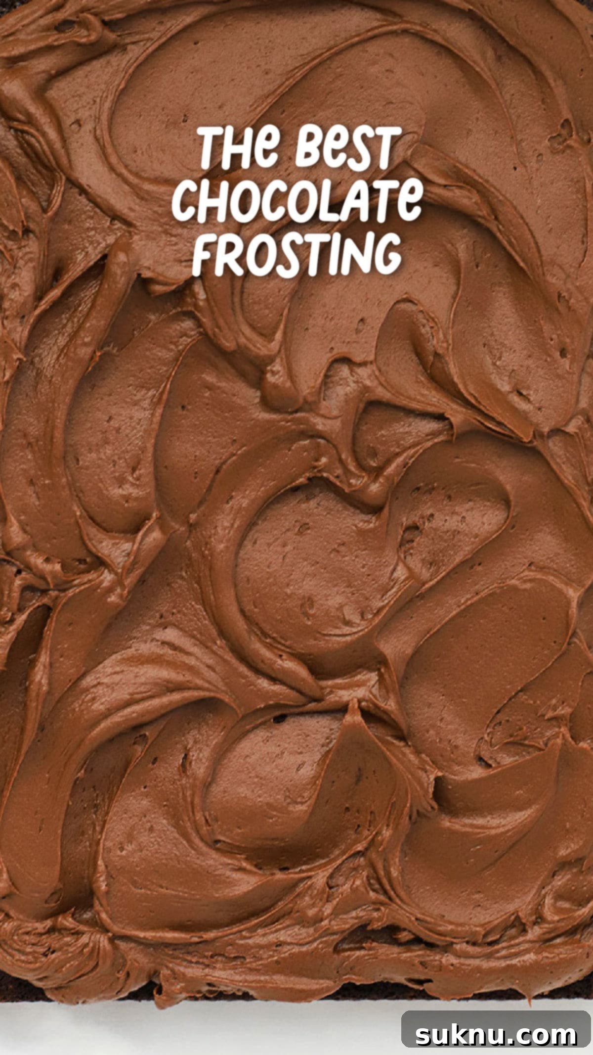 Decadent Gluten-Free Chocolate Buttercream 2 Gluten-free chocolate frosting swirled onto a chocolate sheet cake