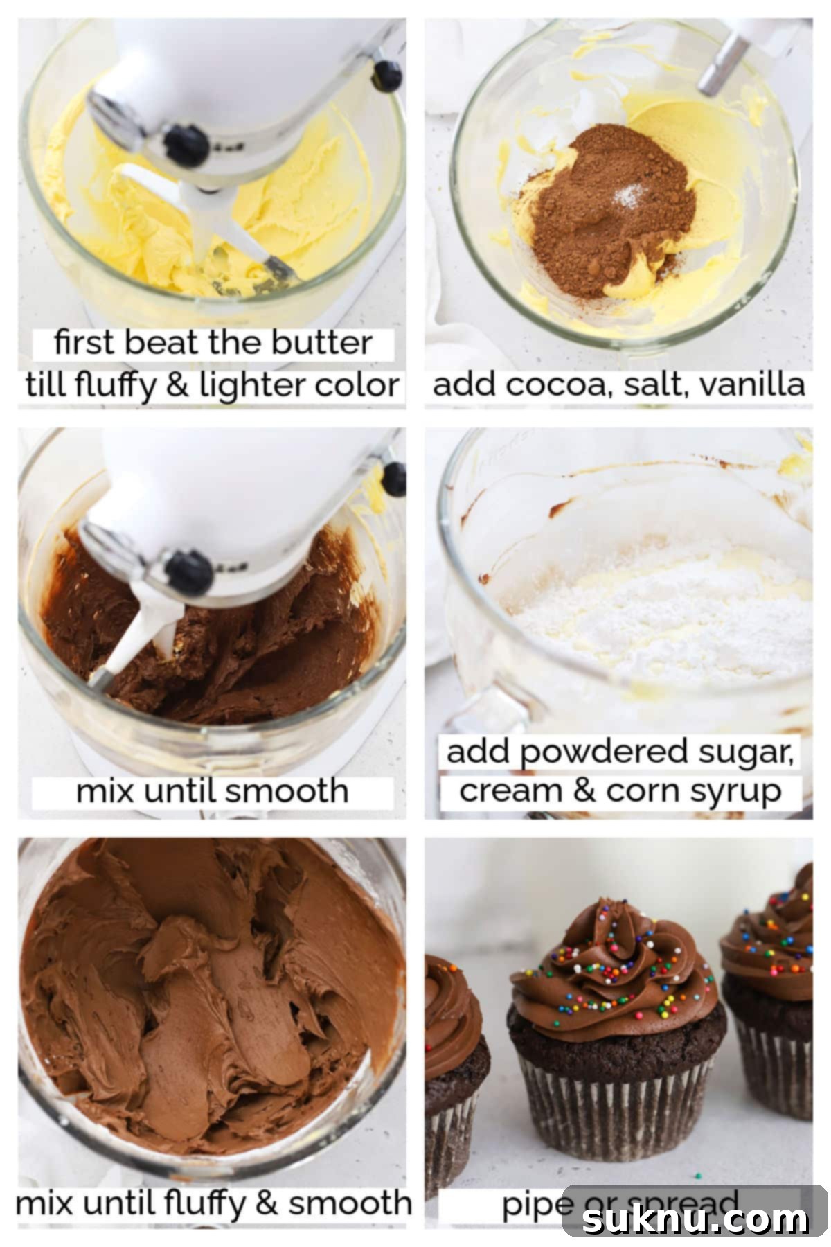 Decadent Gluten-Free Chocolate Buttercream 4 making chocolate buttercream frosting step by step