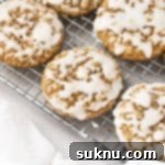 Gluten-Free Iced Oatmeal Cookies on a cooling rack