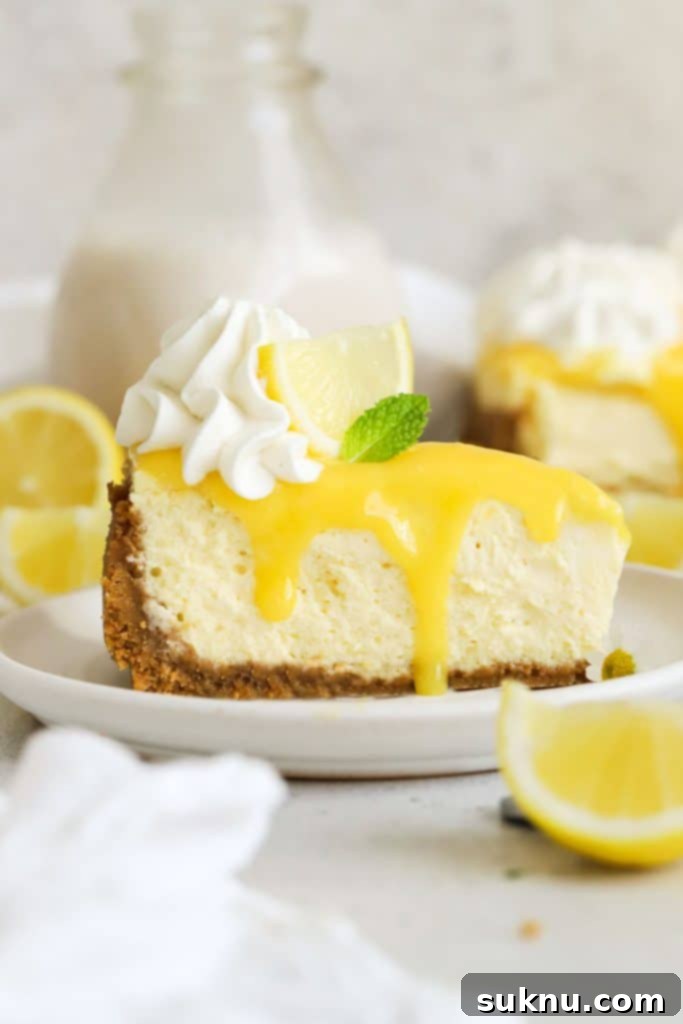 Ultimate Gluten-Free Oreo Cheesecake 10 a slice of gluten-free lemon cheesecake with homemade lemon curd