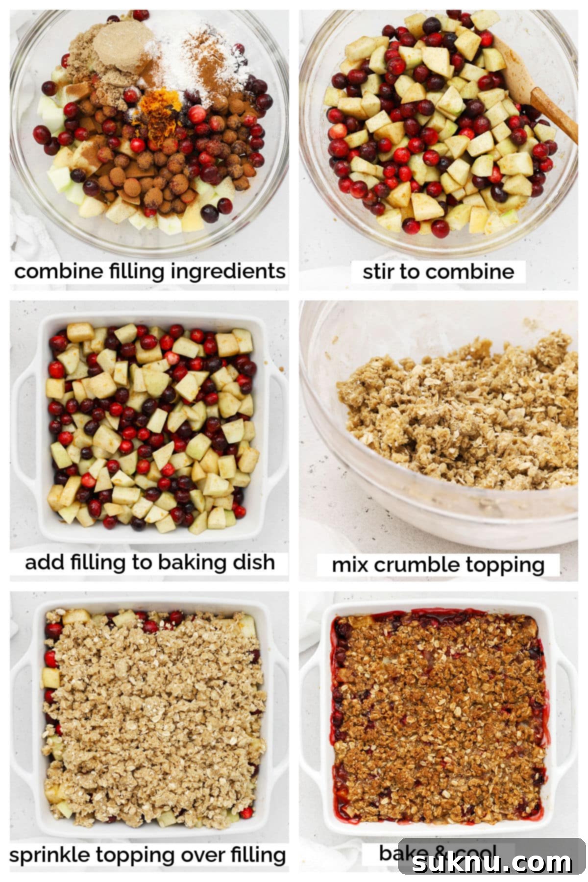 making gluten-free cranberry crisp step by step