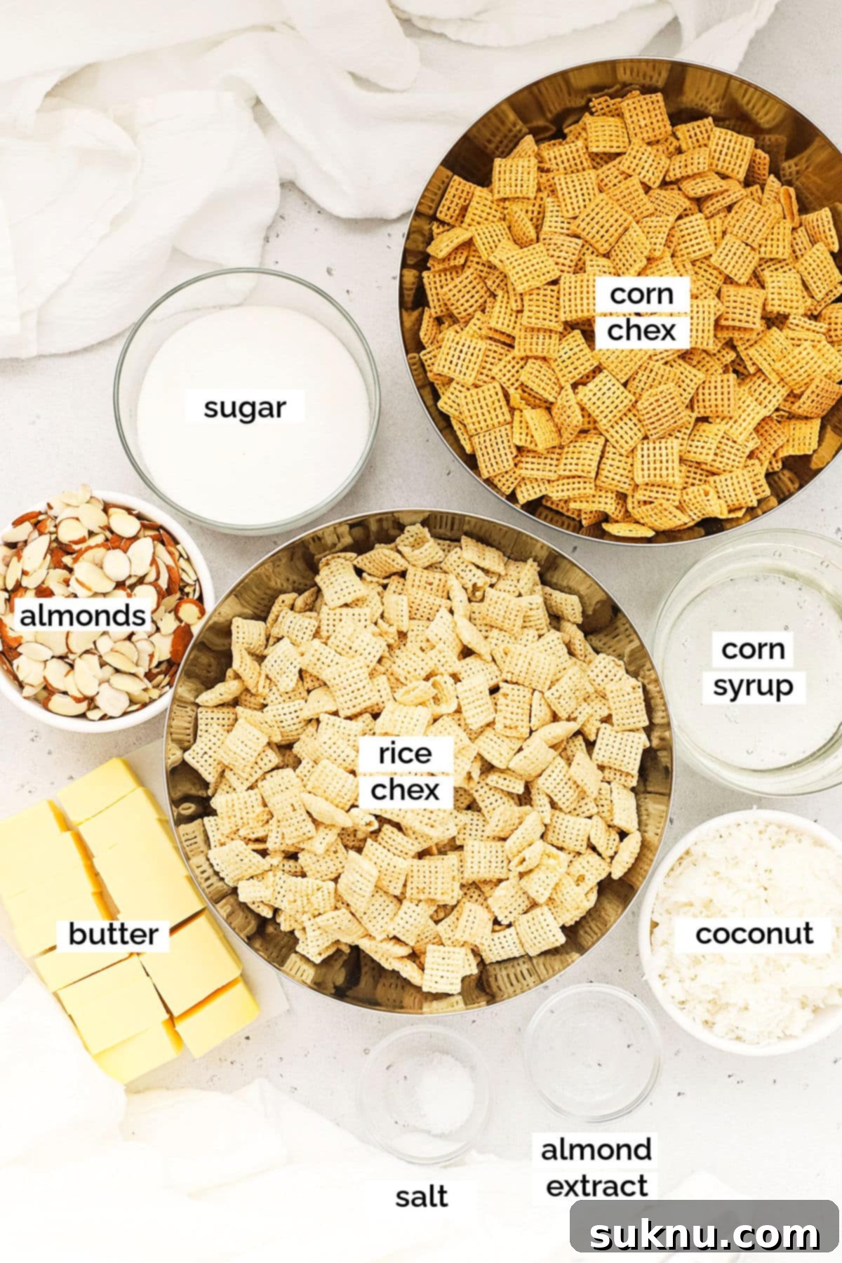ingredients for gluten-free sweet chex mix