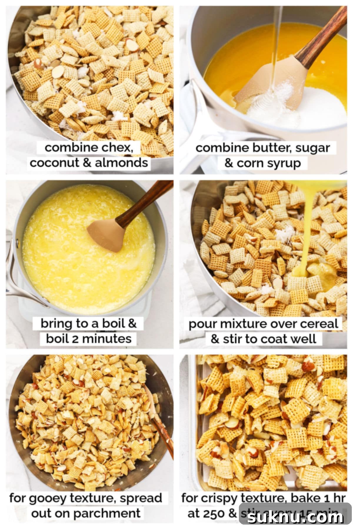 making gluten-free sweet chex mix step by step